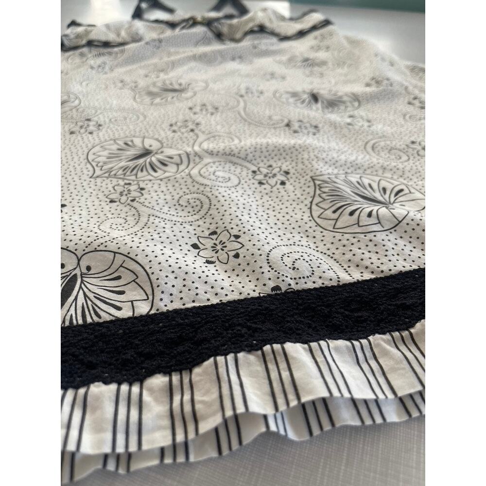 PJ Salvage Sz XL Lace Pleated Nightie Slip White Cotton Dainty Romantic Festival - Picture 4 of 9